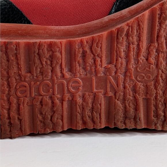 Arche Barssy Chelsea Bootie 38 Black Red Leather Made in France Comfort 7.5-8 - Picture 2 of 13